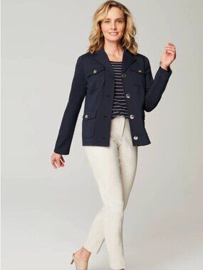 J. Jill Size S - Wearever Button-Front Jacket - Navy